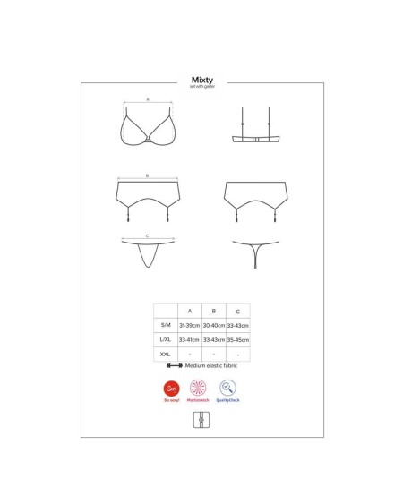 mixty set de 3 piezas negro