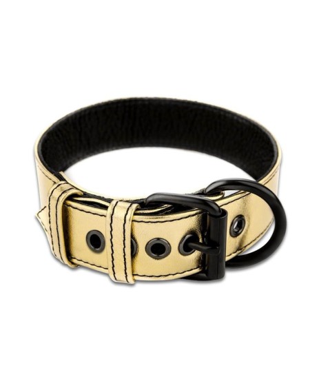 collar with leash bondage gold
