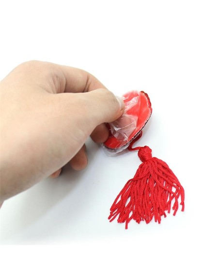 heart sequin nipple cover with tassel red