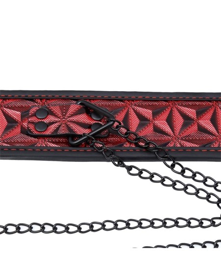 llar with nipple clamps diamond vegan leather