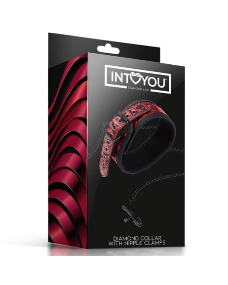 llar with nipple clamps diamond vegan leather