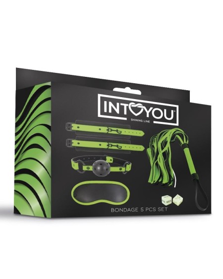 glow in the dark bondage set with 5 pzs