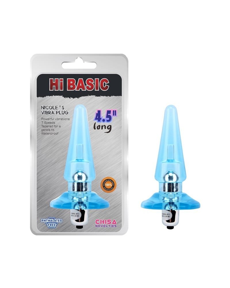vibrant butt plug nicoles 12.5 x 3.2 cm azul