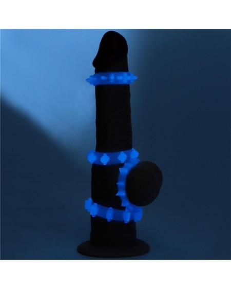 lumino play set 4 penis ring blue light