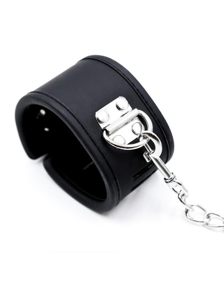 collar with handcuffs set vegan leather