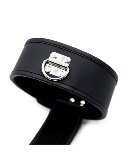 collar with handcuffs set vegan leather