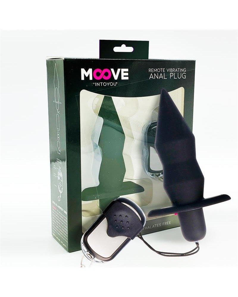 vibrant butt plug with remote control silicone noir