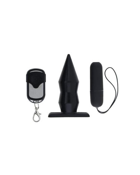 vibrant butt plug with remote control silicone noir