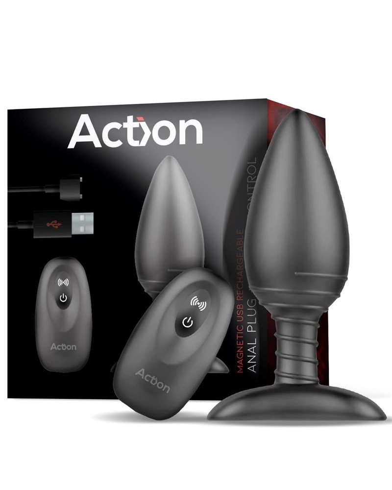 asher butt plug with remote control magnetic usb noir