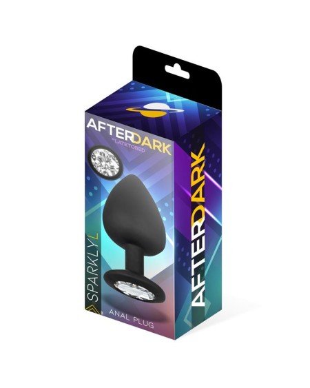 sparkly butt plug with jewel silicone size l 9.5 cm x 4.5 cm