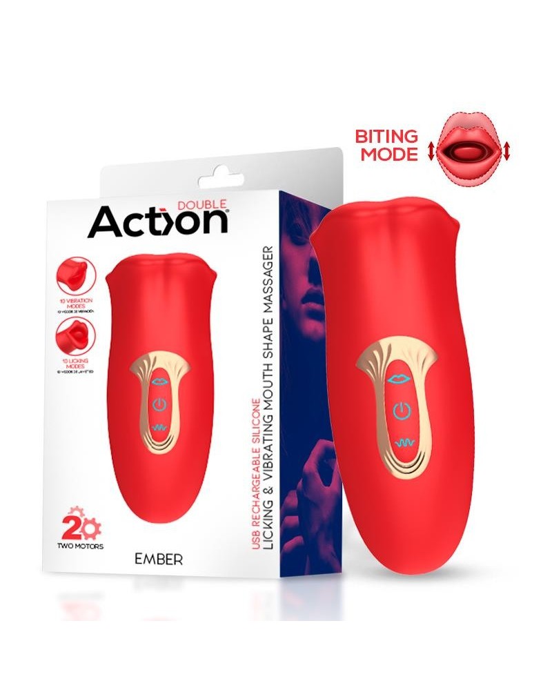 ember licking and vibrant mouth shape massager usb silicone