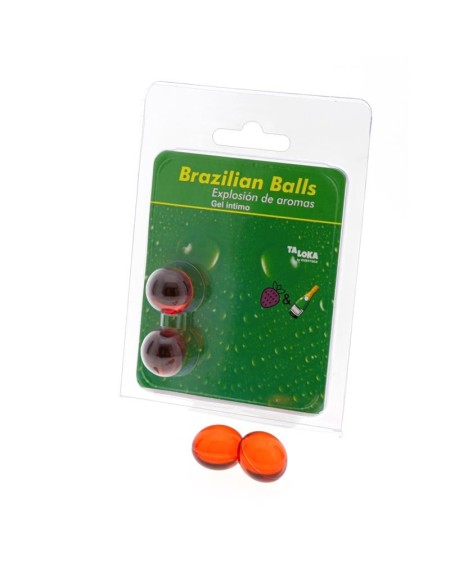 set 2 brazilian balls explosion strawberry and champnage aroma