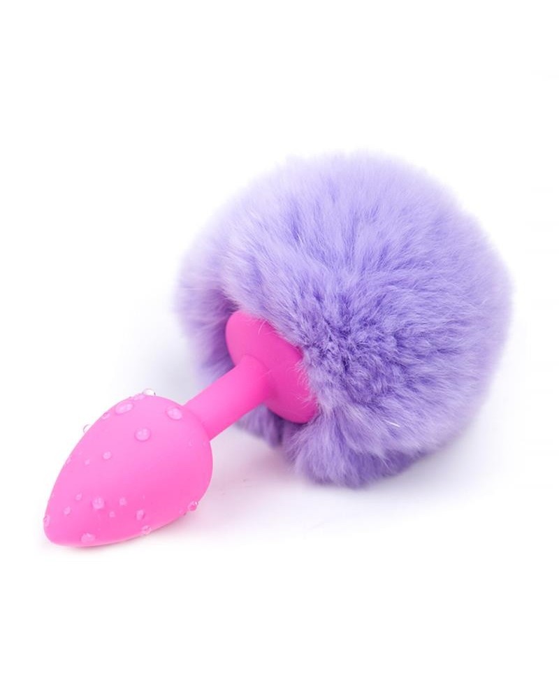 butt plug with pompon light violet size s