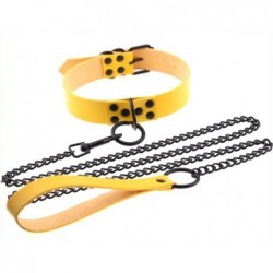 Collier-Laisse Punk Jaune