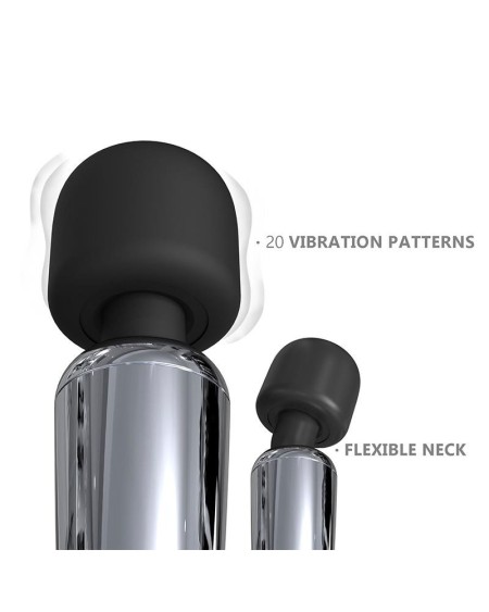 silvery high-tech wand super powerful wireless usb chrome silicone