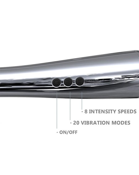 silvery high-tech wand super powerful wireless usb chrome silicone