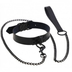 Collier-Laisse Punk Noir