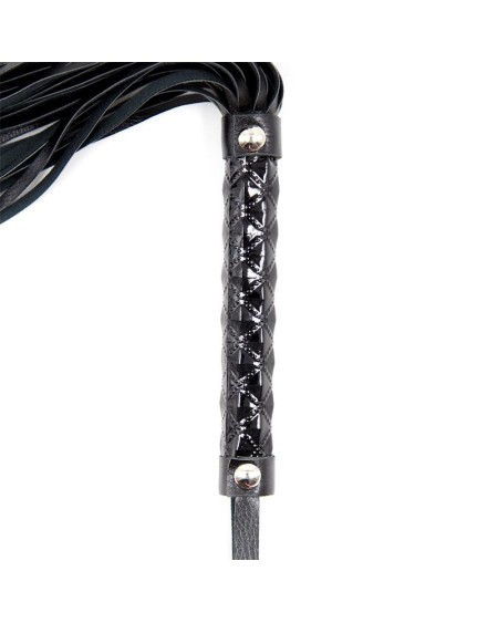 flogger diamond pattern with metal hardware 39 cm noir