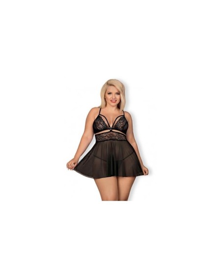 babydoll and thong set noir
