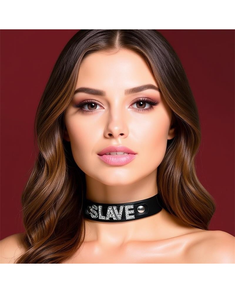 collar vegan leather slave one size