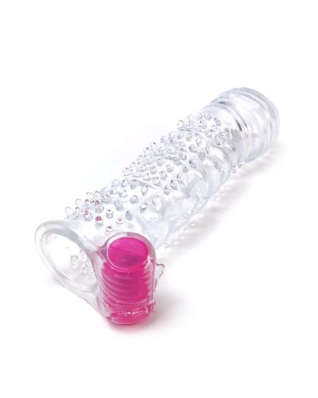 textured penis sleeve with vibration clear