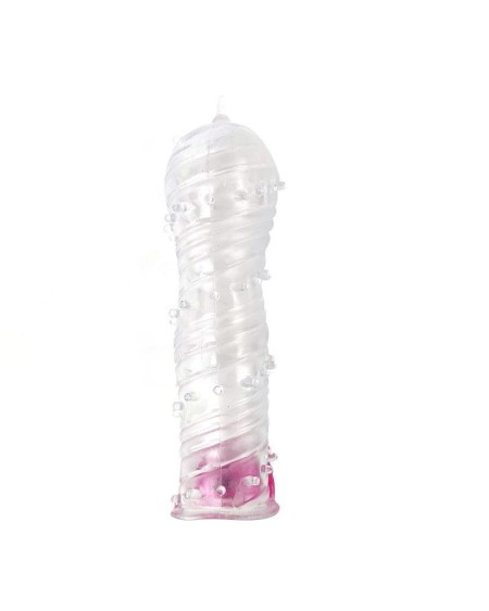 textured penis sleeve with vibration bullet clear