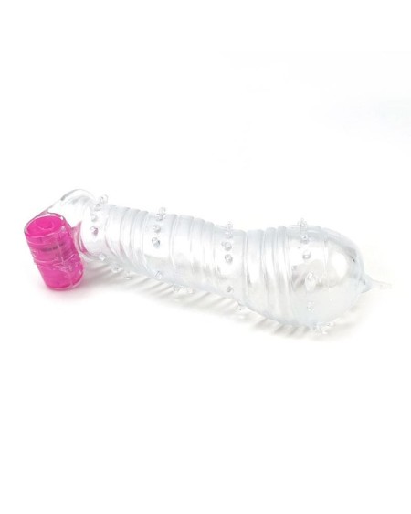textured penis sleeve with vibration bullet clear