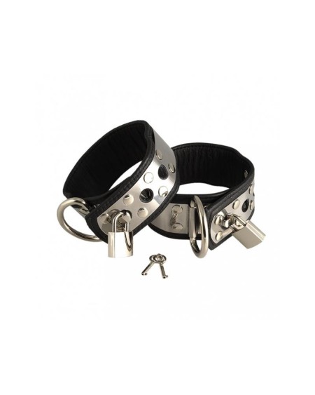 cuffs with metal and padlock-adjustable