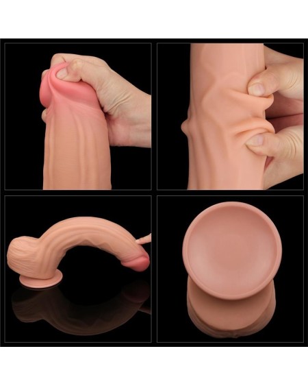 dildo dual layer sliding peau 12