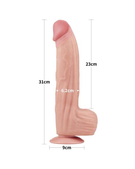 dildo dual layer sliding peau 12
