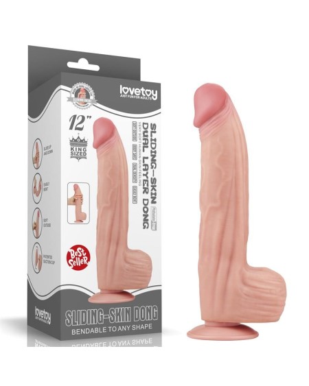 dildo dual layer sliding peau 12