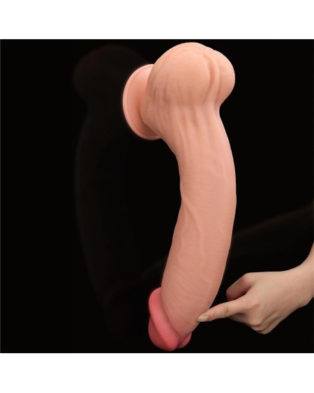 dildo dual layer sliding peau 14