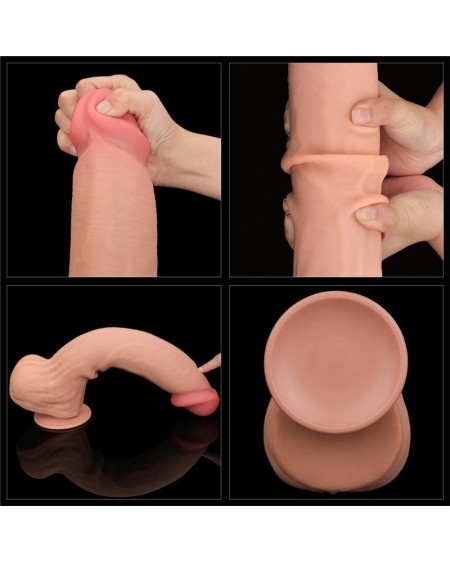 dildo dual layer sliding peau 14