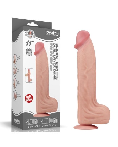 dildo dual layer sliding peau 14