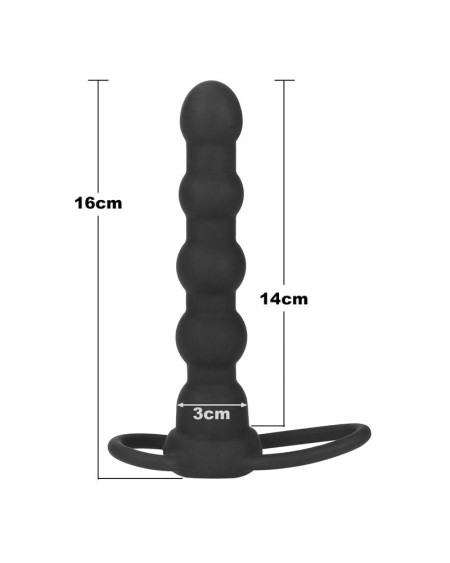 butt plug double prober with vibration noir