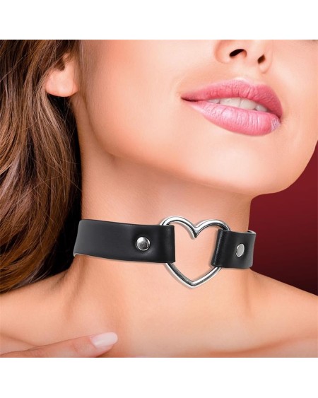 collar with heart choker stile vegan lether one size