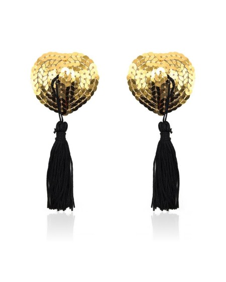 heart nipple cover with gold sequins