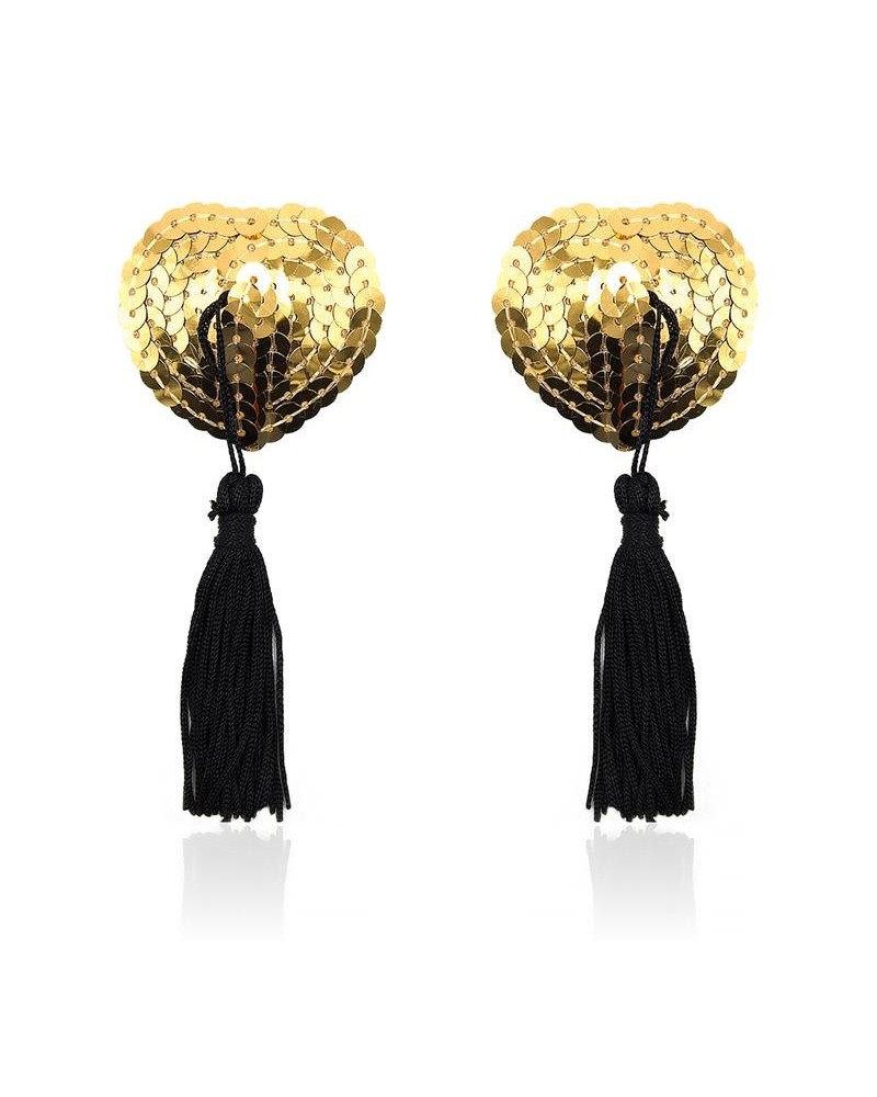 heart nipple cover with gold sequins