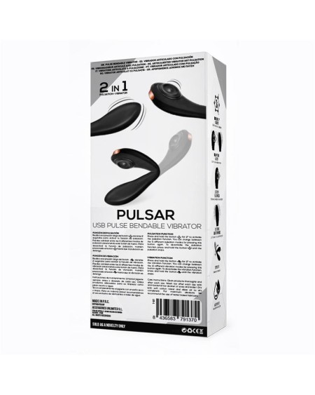 pulsar articulated skeleton vibrator with pulsation silicone usb