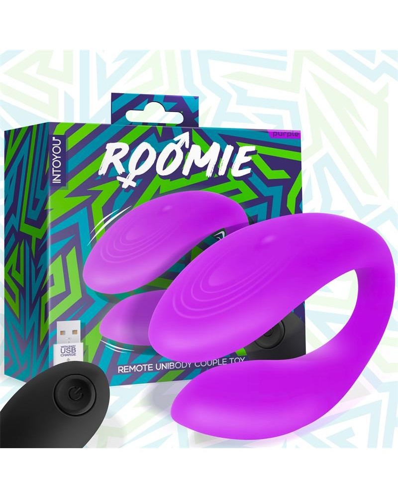 roomie couples vibrator unibody liquid silicone remote control usb