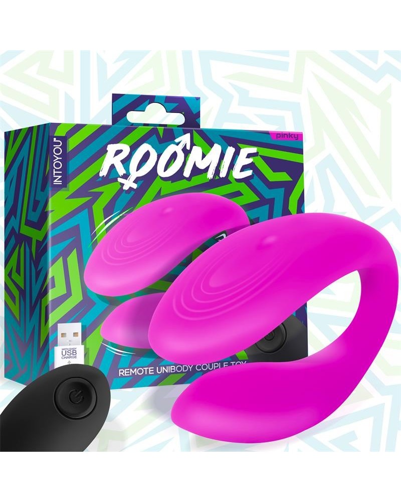 roomie couples vibrator liquid silicone unibody remote control usb