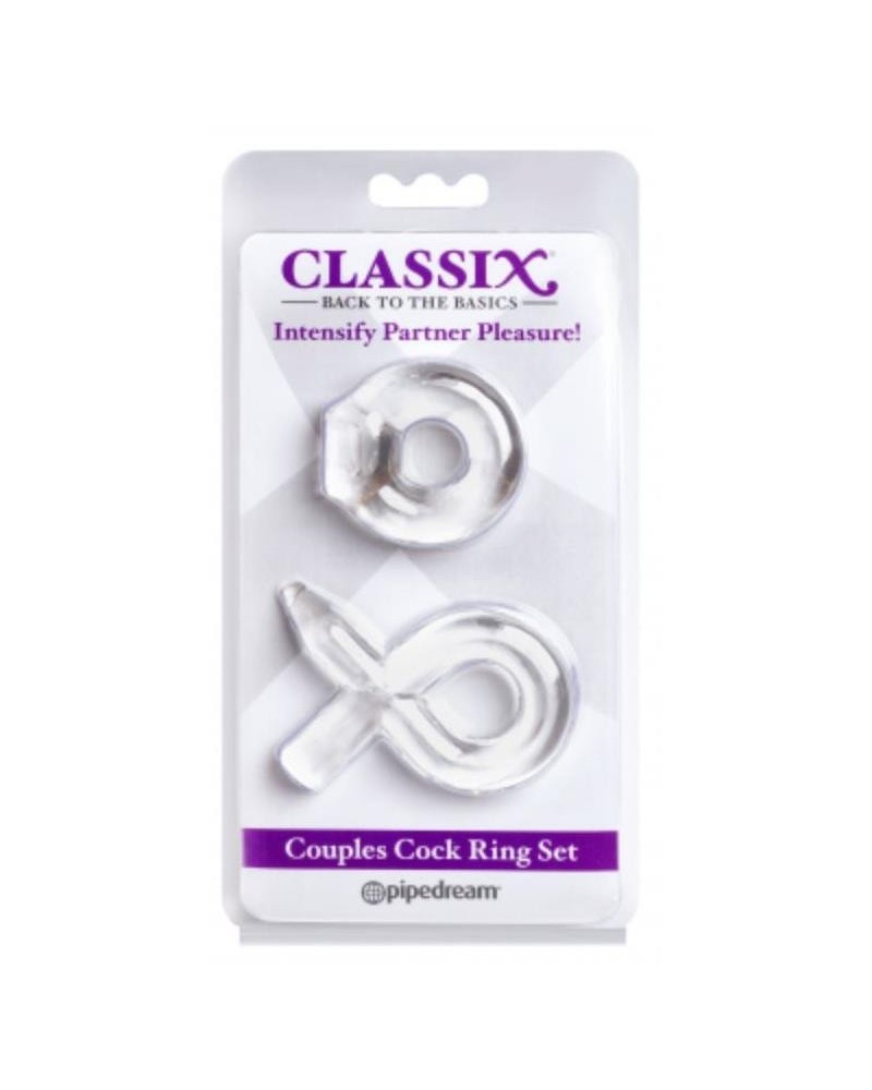 couples cock ring set clear