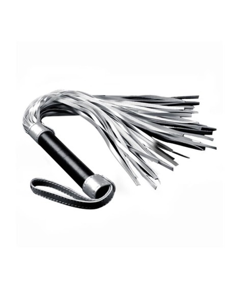 flogger faux leather silver and noir