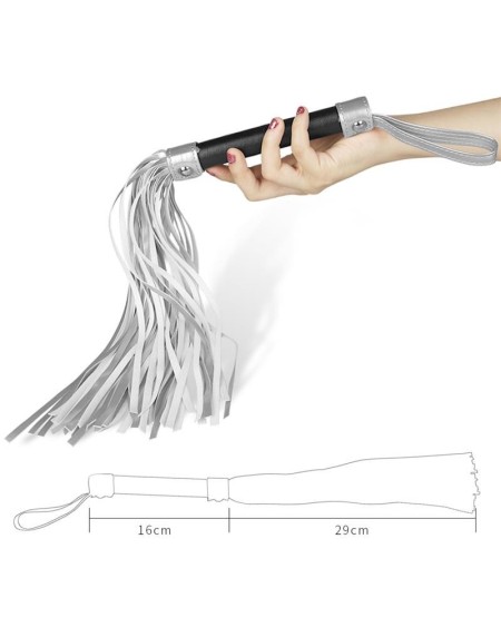 flogger faux leather silver and noir