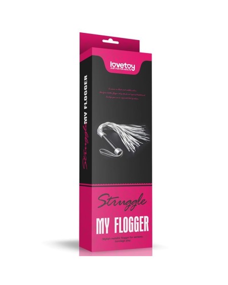 flogger faux leather silver and noir