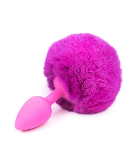butt plug with pompon violet size s