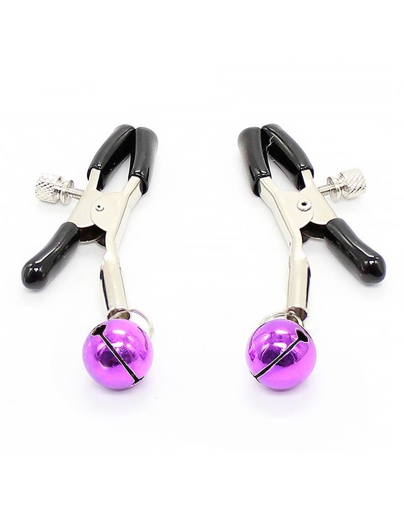nipple clamps with violet bell