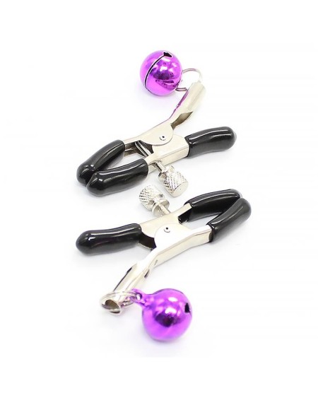 nipple clamps with violet bell
