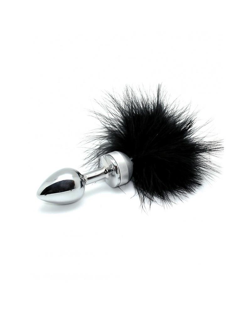 butt plug smal with noir feather