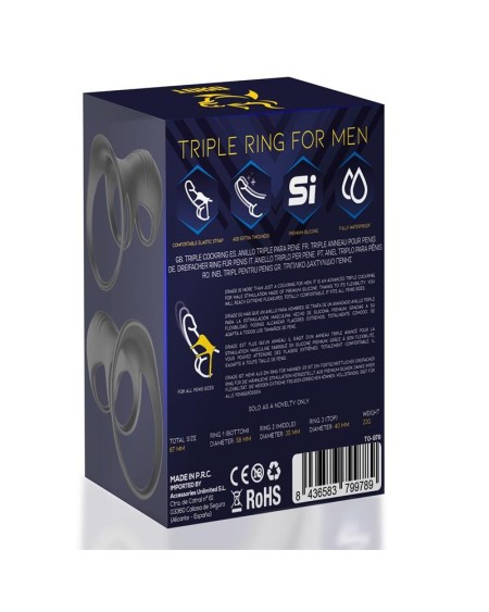 driade triple ring for men silicone